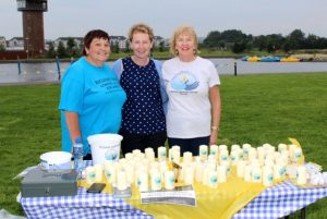 Tina Cunningham, Rita Gilbert and Suzanne Boyle at the Celebration Of Light at the Tralee Bay Wetlands on Tuesday night. Photo by Dermot Crean