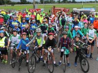 The cyclists gather at the start of the Na Gaeil GAA Club annual cycle on Saturday morning. Photo by Dermot Crean