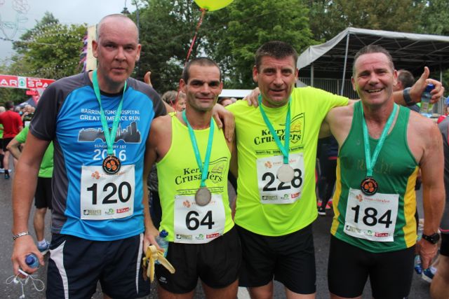 John Coleman, Vinny O'Leary, Eamonn Egan and Willie Guiney at the Rose of Tralee 10k Run on Sunday afternoon. Photo by Dermot Crean