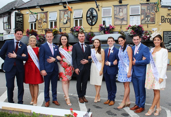 Roses twinned with the Brogue Inn with escorts, from left: Niall Mulrine, Sarah Kearns (Kilkenny), John Slowey, Ciara Archer (Arizona), Cory McConnell, Leah Kenny (Clare), Dylan Walsh, Bridged Gallagher (Philadelphia), Joe Butler and Marie Hennessey (Limrick). Photo by Gavin O'Connor. 
