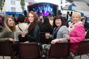 Emily Geraghty, Charlotte McLoughlin, Deirdre Murray and Irene McLoughlin at The Showband Show in The Square on Thursday night. Photo by Dermot Crean