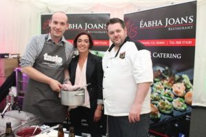 Gerard Lenihan, Lorna O'Shea and Noel Keane of Eabha Joan's Restaurant Listowel at the Taste Kerry event in the Dome on Saturday. Photo by Dermot Crean