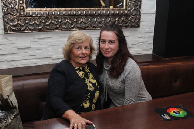 Anne and Chanice Fitzpatrick at the Thursday Night Writers Group Culture Night event in The Abbey Inn. Photo by Dermot Crean