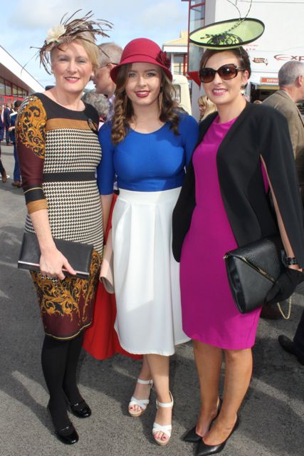 Michelle and Laura Curry, Athea and Michelle Mulvihill, Moyvane, at the McElligott's Honda Ladies Day at Listowel Races on Friday. Photo by Dermot Crean