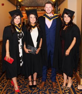 Niamh Godley, Mary Murphy, Joe Stack and Muirin Dineen (General Nursing) at IT Tralee Graduation Day. Photo by Gavin O'Connor. 