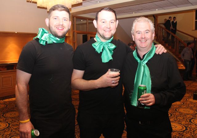 Padraig Harrington, Aidan Boyle and Mike Parker at the Lip Sync Battle for Ballyduff GAA at the Brandon Hotel on Saturday night. Photo by Dermot Crean