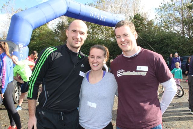 Noel Dillon, Jessica McCarthy and Peter Rolls at the Churchill 6k on Sunday. Photo by Dermot Crean
