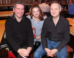 John and Sinead Moriarty and Padraig McElligott at the Leo O'Kelly gig at Il Forno Restaurant on Saturday night. Photo by Dermot Crean