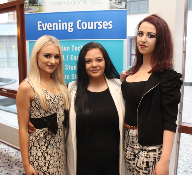 Sarah Lynch, Claire Ward and Cora Lyons who received certs in Retail Sales and Health And Beauty at the Kerry ETB Presentation of Certificates ceremony in The Rose Hotel on Wednesday. Photo by Dermot Crean