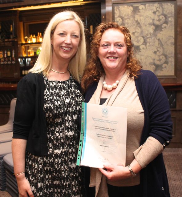 Tutor Amanda Walsh and Birdie Hannafin, Professional Tour Guiding at the Kerry ETB Presentation of Certificates ceremony in The Rose Hotel on Wednesday. Photo by Dermot Crean