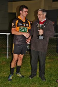 Cup Presentation, John Breen of TTB presents cup to Seamus Bastible (AS.). Photo by Adrienne McLoughlin. 