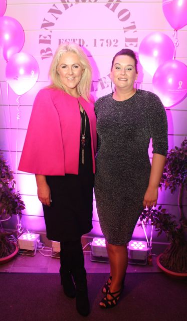 Mary Stapleton Foley and Laura Reidy at the 'Think Pink, Think Positive' event at Benners Hotel on Thursday night. Photo by Dermot Crean