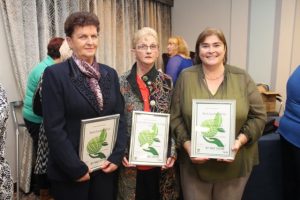 Best Gardens winners Sheila O'Sullivan, Helen Lynch and Mary Hurley accepting on behalf of Eileen McCord at the Tidy Tralee Awards on Monday night in the Rose Hotel. Photo by Dermot Crean