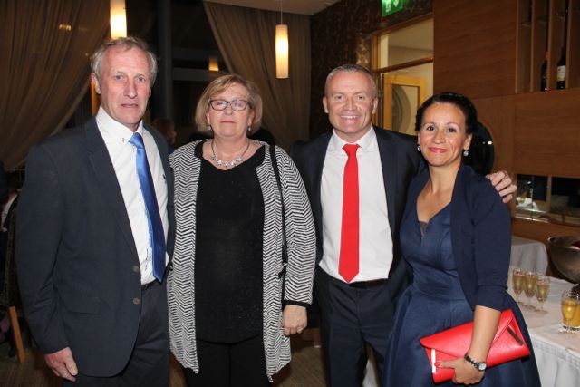 Richard and Betty Barrett with James and Ruth O'Halloran at the Tralee Golf Club Captain's Dinner at the Ballyroe Heights Hotel on Saturday night. Photo by Dermot Crean