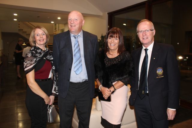 Margaret and Paddy O'Donoghue, Rhona Johnston and Teddy Reynolds at the Tralee Golf Club Captain's Dinner at the Ballyroe Heights Hotel on Saturday night. Photo by Dermot Crean