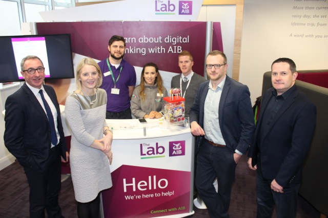  at the Lab On The Go presentation at AIB on Monday. Photo by Dermot Crean