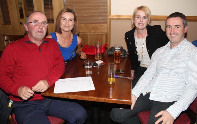 John and Samantha Palmer with Joanne and Cathal Foley at the Tralee Parnells GAA Club Table Quiz in Charlie's Bar at Kerins O'Rahillys on Friday night. Photo by Dermot Crean