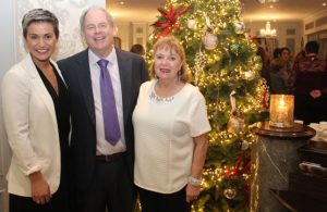 Maria Walsh with the hosts, Dick and Eibhlin Henggeler at the Thanksgiving Dinner at the Rose Hotel on Thursday evening. Photo by Dermot Crean