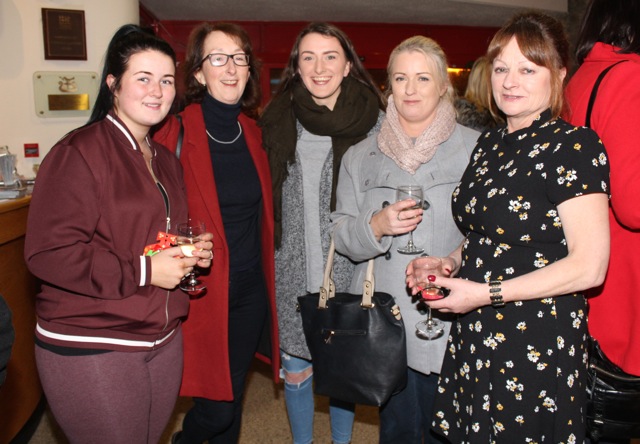 Amy Diggin, Jill Murphy, Ava Wilkins, Tina Diggin and Mary O'Sullivan at the launch of 'Behind The Face' at Siamsa Tire on Friday night. Photo by Dermot Crean