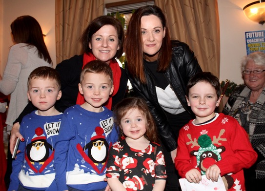 Dara Quirke with Ethan, Cameron and Addison Quirke, Joanne and Aaron O'Sullivan at the Kerins O'Rahillys Christmas Fair on Sunday afternoon. Photo by Dermot Crean