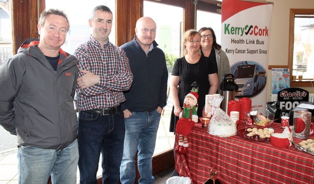 Fergus Kelliher, Cathal Foley, Rory Kerins, Shirley Doody and Joan Griffin at the Kerins O'Rahillys Christmas Fair on Sunday afternoon. Photo by Dermot Crean