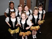 Front from left; Chloe Lacey, Frankie Glennon and Evie Giles. Back from left; Naledi Hlongwane, Alysha O'Connor, Jenna Louise O'Regan and Tara Smith before taking the stage for the opening performance of 'Rapunzel' on Thursday afternoon. Photo by Dermot Crean