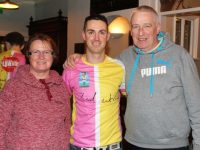 Colin 'Poshey' Aherne with Elma Walsh of the Donal Walsh LiveLife Foundation and Jimmy Mulligan of Jigsaw Kerry. Photo by Lisa O'Mahony.