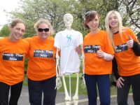 Corinne Evans, Sadie Evans, Jennifer Flaherty and Laura Sheehy at the Lunchtime Mile event on Wednesday in the Town Park. Photo by Dermot Crean