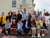 The class of 2017 from St Brendan's NS in Blennerville with Principal Terry O'Sullivan. Photo by Dermot Crean