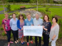 At the presentation of a cheque to the Palliative Care Centre on Thursday morning, the proceeds of the Midsummer Ball, were, Maura Sullivan, Marie O'Connell, Patricia Sheahan, Andrea O'Donoghue, Ted Moynihan, Aileen Cotter Diggins and Mary Shanahan. Photo by Dermot Crean