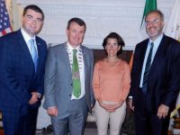 Minister Brendan Griffin, T.D., Minister for State, Department of Transport, Tourism & Sport, Cllr. John Sheahan, Mayor of Kerry, Ms. Gina Raimondo, Governor of Rhode Island,  and Stefan Pryor, Rhode Island Secretary of Commerce.