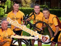 Dublin 27th August 2017
Bewley’s Employees Gear Up for Ireland’s Biggest Coffee Morning for Hospice.
The Bewley’s cycle team, Charlie Scully, Joe Hann Davis, Mark Saunders – Brand Director at Bewley’s and Jason Doyle set off on a 500km cross country cycle to raise much needed funds for Hospices nationwide as part of Ireland’s Biggest Coffee Morning for Hospice Together with Bewley’s which takes place on Thursday 14th September. The cycle kicks off on the 1st September in a bid to rise €7,000 for local hospice care and finishes four days later in Dublin. 
For those interested in hosting a coffee morning to help raise funds for their local hospice, you can register at www.hospicecoffeemorning.com. Alternatively you can text COFFEE to 50300 to donate €4 to your local hospice.