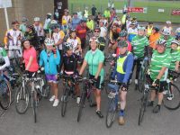 Cyclists gather before the start of the Na Gaeil GAA Club Cycle on Saturday morning. Photo by Dermot Crean