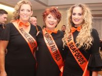 Susan Lacey, Joan Keating and Fiona Casey, contestants in the Ballyheigue GAA 'Strictly Come Dancing' in the Ballyroe Heights Hotel on Saturday night. Photo by Dermot Crean