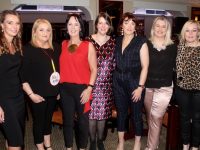Maryanne McCarthy, Carmel Patton, Anne McGillycuddy, Emma Galvin, Maura Mason and Annemarie O'Flaherty at the University Hospital Kerry 'Sickly Come Dancing' night in Ballygarry House Hotel on Friday. Photo by Dermot Crean