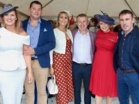 Vivienne O'Shea, Ger O'Brien, Claire and Oliver Molloy, Kelly-Ann Roantree and John O'Connor at McElligott's Honda Ladies Day at Listowel Races on Friday. Photo by Dermot Crean