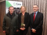 David Healy with Chairperson of Cara Credit Union Caroline Sugrue and CEO Pa Laide at the Cara Credit Union AGM in The Rose Hotel on Monday night. Photo by Dermot Crean