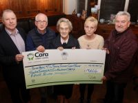 At the presentation of the cheque to three organisation to benefit from the Grace Moran Memorial Walk were Con O'Connor of Pieta House, Jimmy Moran, Sr Agnes of Cuan Mhuire, Eileen Moran and Henry Burrows of Tralee MS Society. Photo by Dermot Crean