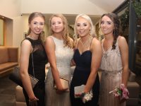 Sarah Cleary, Aoife O'Donoghue, Rebecca Reilly and Molly Breathnach at the Gaelcholáiste Chiarraí students' debs ball at Ballyroe Heights Hotel on Saturday night. Photo by Dermot Crean