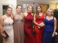Rebecca O'Brien, Jessica Moynihan, Amy Kerins, Christine Fitzgibbon and Natalie Daly at the Mercy Mounthawk Students' Debs Ball at the Ballyroe Heights Hotel on Thursday night. Photo by Dermot Crean