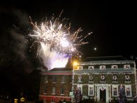 The fireworks on Denny Street on New Year's Eve. Photo by Dermot Crean