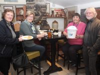 Phil Stack, Maureen O'Brien and Tina Cunningham of Recovery Haven with Gordon Saunders at the Pancake Tuesday fundraiser at Kirby's Brogue Inn. Photo by Dermot Crean