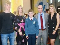 Pupil Barry Nagle (centre) with Joey, Eileen, Malachy and Katie Nagle at the Scoil Eoin Confirmation Day in Our Lady and St Brendan's Church on Friday. Photo by Dermot Crean