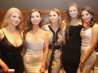 Rachel Cleary, Emma Godley, Sophie Moriarty, Geri Mai O'Sullivan, Emily Pierse and  at the Brookfield College graduation night in the Ballyroe Heights Hotel on Thursday. Photo by Dermot Crean