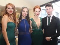 Caroline Donnelly, Jade Stone, Claudia Ward and Zach Brosnan at the Presentation Students' Debs Ball at Ballyroe Heights Hotel on Thursday night. Photo by Dermot Crean