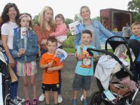 Caroline and Keelin Reidy, Michelle, Noah and Isla Fealy, Lisa, Jack, Kyle and Dylan Vahey  in the Town Park on Friday. Photo by Dermot Crean