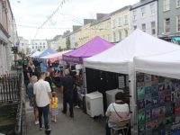 The markets were busy on Denny Street on Friday. Photo by Dermot Crean