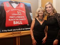 Sue Holmes and Siobhan O'Donoghue at the Fenit Lifeboat RNLI Ball at Ballyroe Heights Hotel on Saturday night. Photo by. Dermot Crean