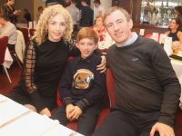 Caroline Collins, Jack Collins and John Collins at the Tralee Harriers Awards Night at Manor West Hotel on Friday night. Photo by Dermot Crean