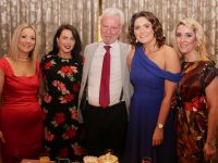 Louise O'Brien, Helena Cullinane, Martin Davenport, Tina Enright and Aisling Muir at 'The Greatest Showman' themed Christmas Party Night on Friday at Ballygarry House Hotel. Photo by Dermot Crean